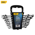 آچار تخت و رینگی (تاشو) دلی مدل DL140208T مجموعه 8 عددی