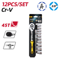 آچار بکس دلی مدل DL1012T سایز 3/8 اینچ مجموعه 12 عددی
